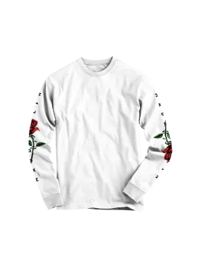 MADDTHELIN: ROSE LONG SLEEVE (WHITE) T-SHIRT