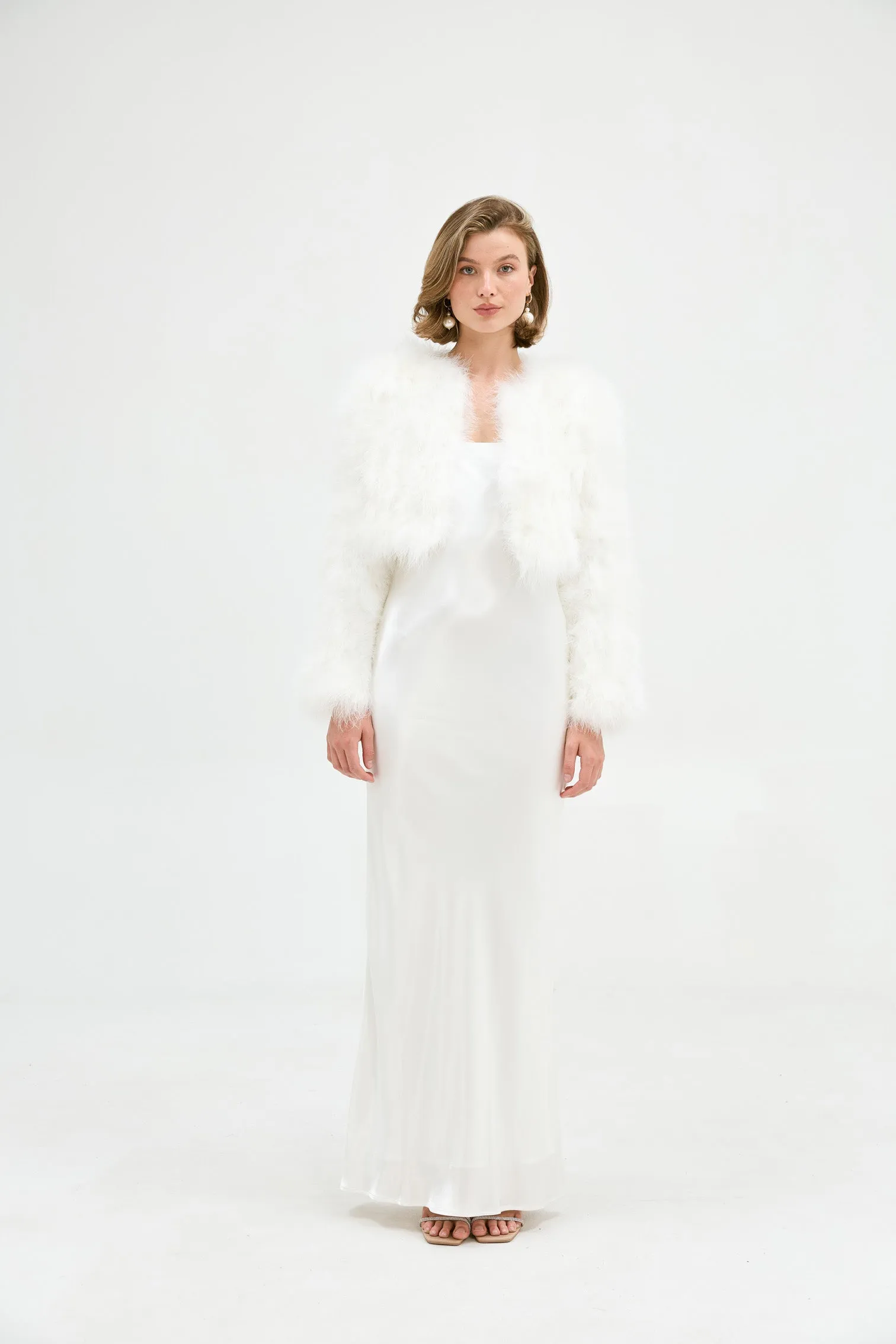 Manhattan Crop Jacket - White