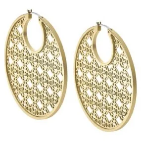 Michael Kors Gold-Tone Steel Monogram Heritage Large Hoops