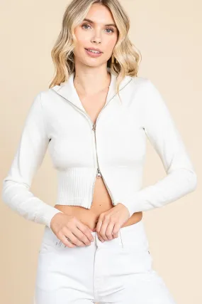 Mock Neck Zip Up Sweater
