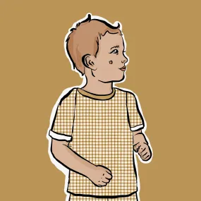 Mustard Gingham T-Shirt | Short Sleeve