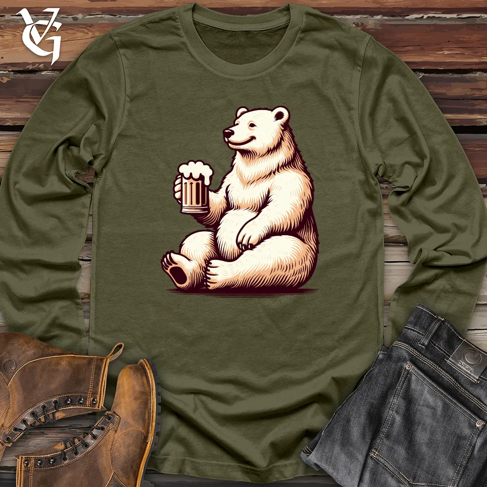 Polar Bear With Mug of Beer Long Sleeve