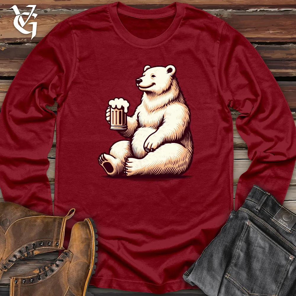 Polar Bear With Mug of Beer Long Sleeve