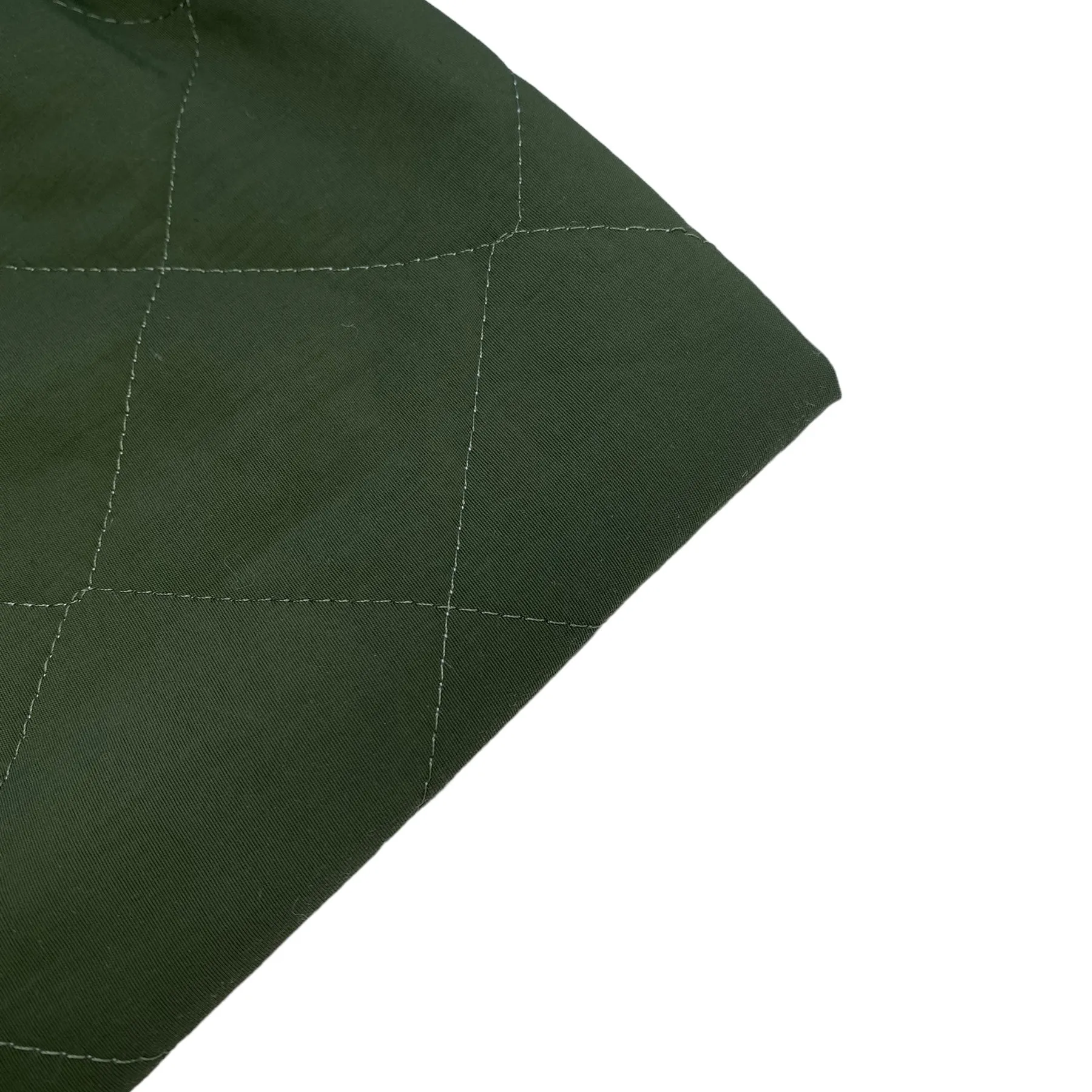 Quilted Nylon - Squares - Army Green