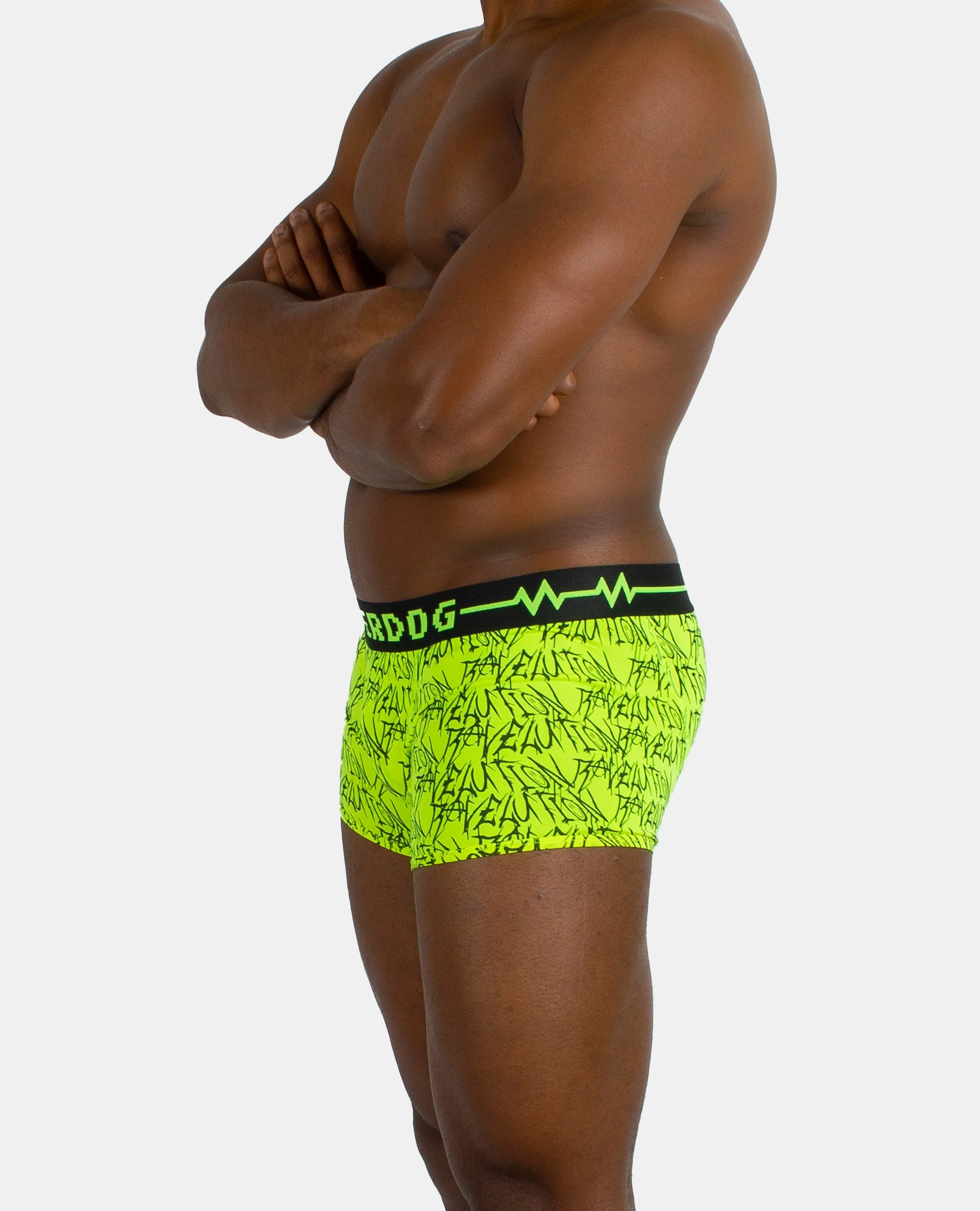 RAVELUTION BOXERS MENS FLUORESCENT YELLOW