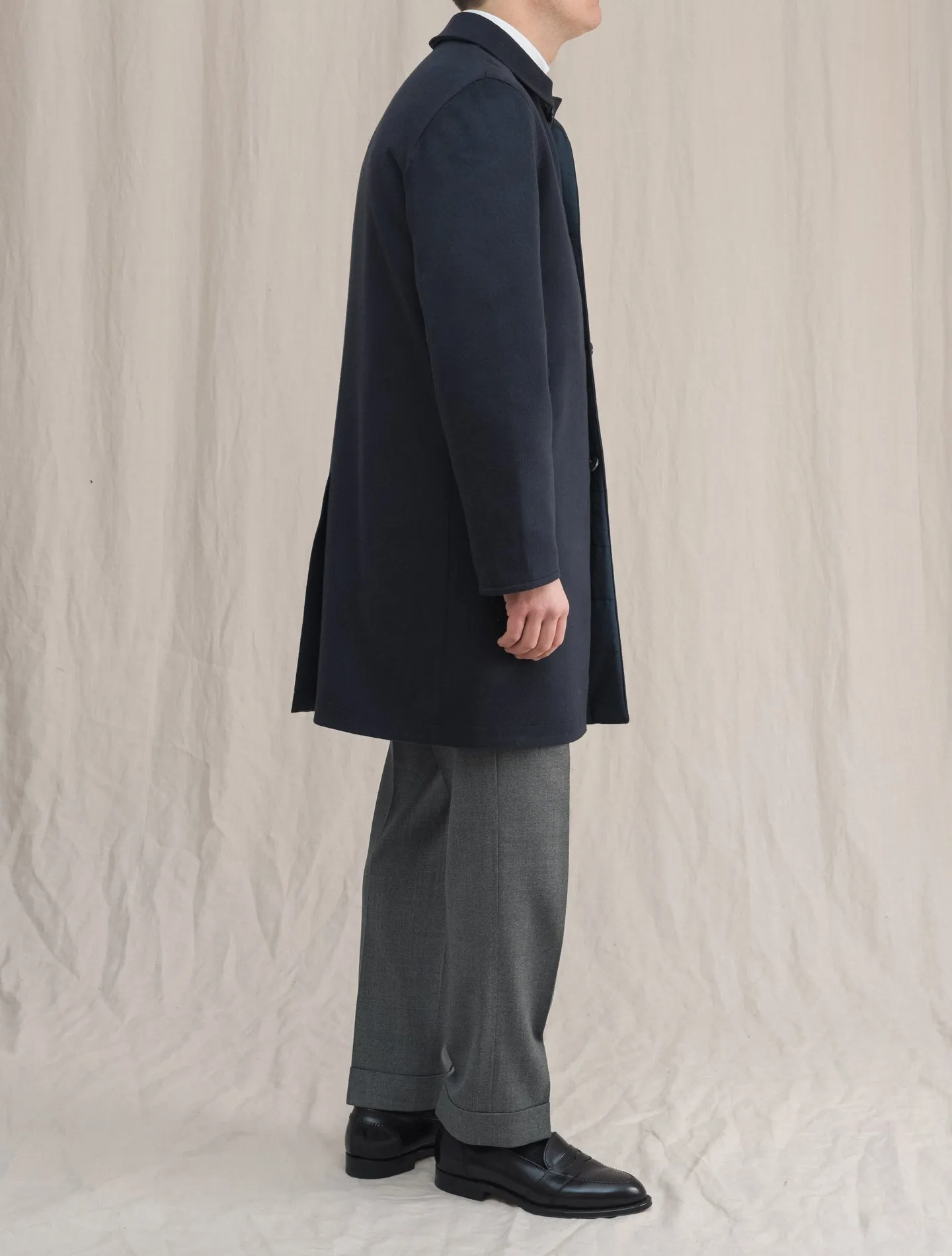 Reversible Cashmere Down coat Navy