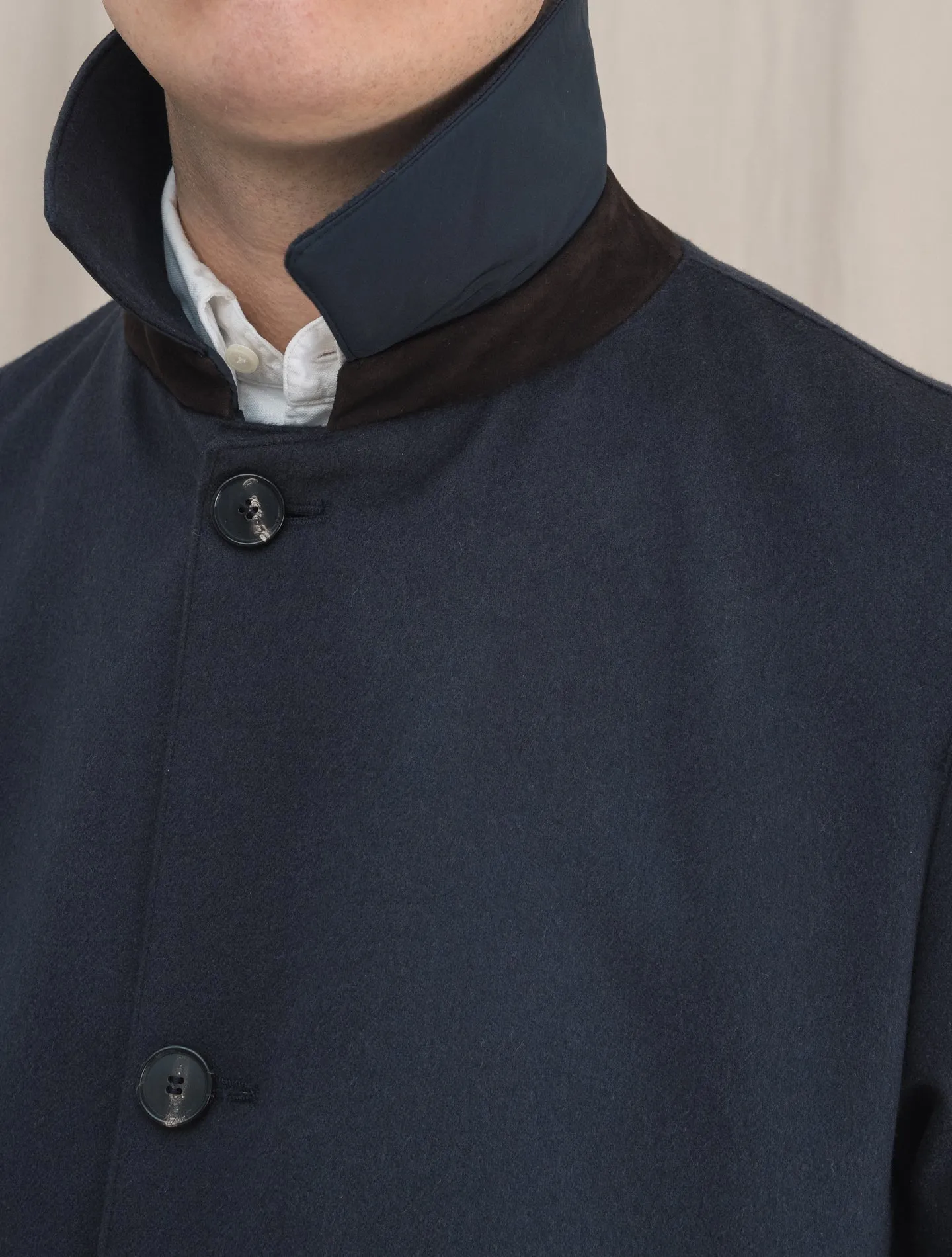 Reversible Cashmere Down coat Navy