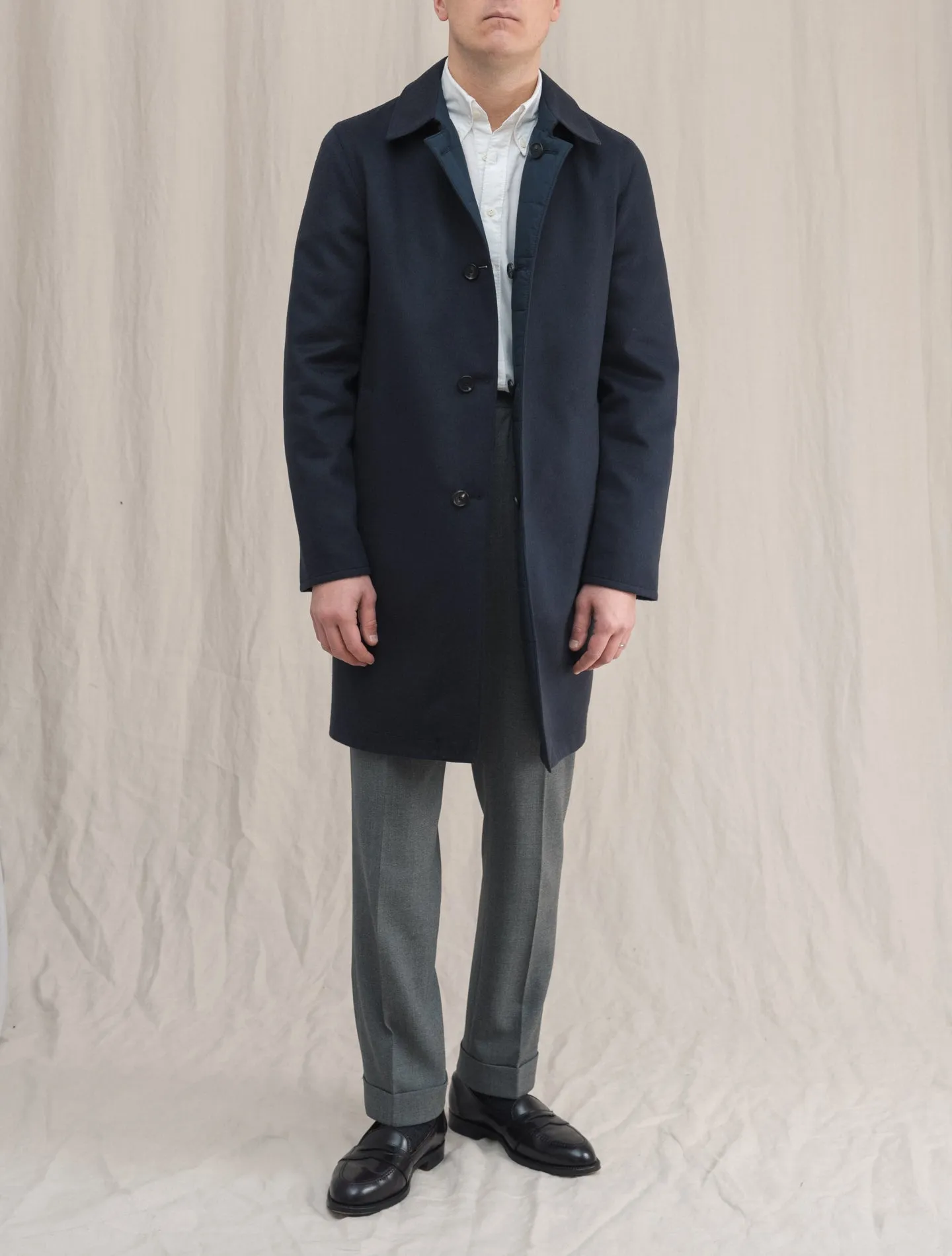 Reversible Cashmere Down coat Navy