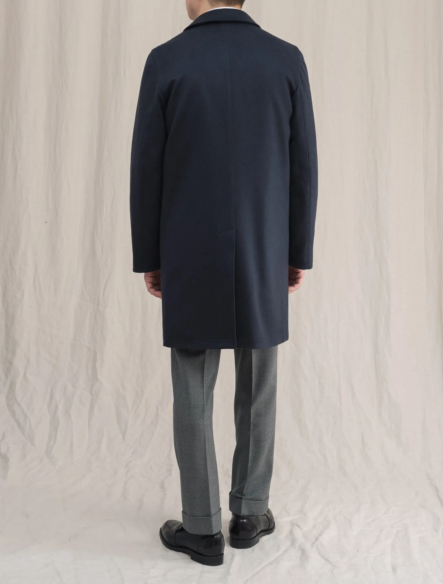 Reversible Cashmere Down coat Navy