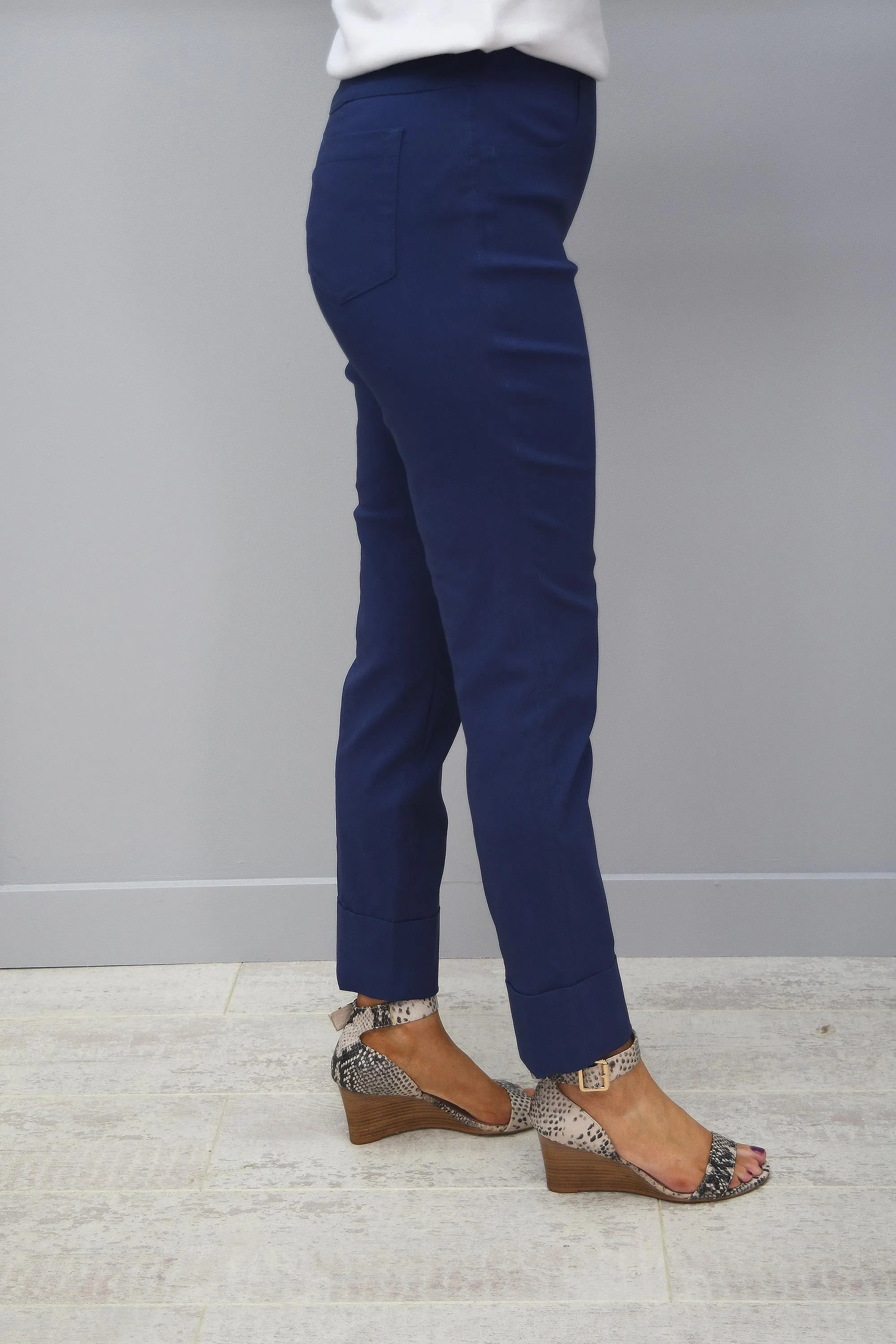 Robell Bella Air Force Blue 7/8 Trousers  -  51568 5499 68