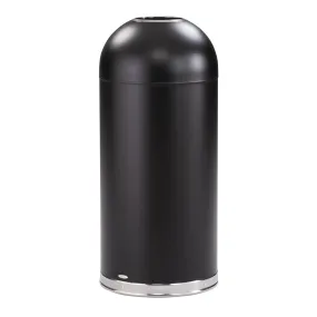 Safco Open Top Dome Trash Can, Touch-Free Garbage Bin, Durable, Puncture-Resistant, 15 Gallons, Black