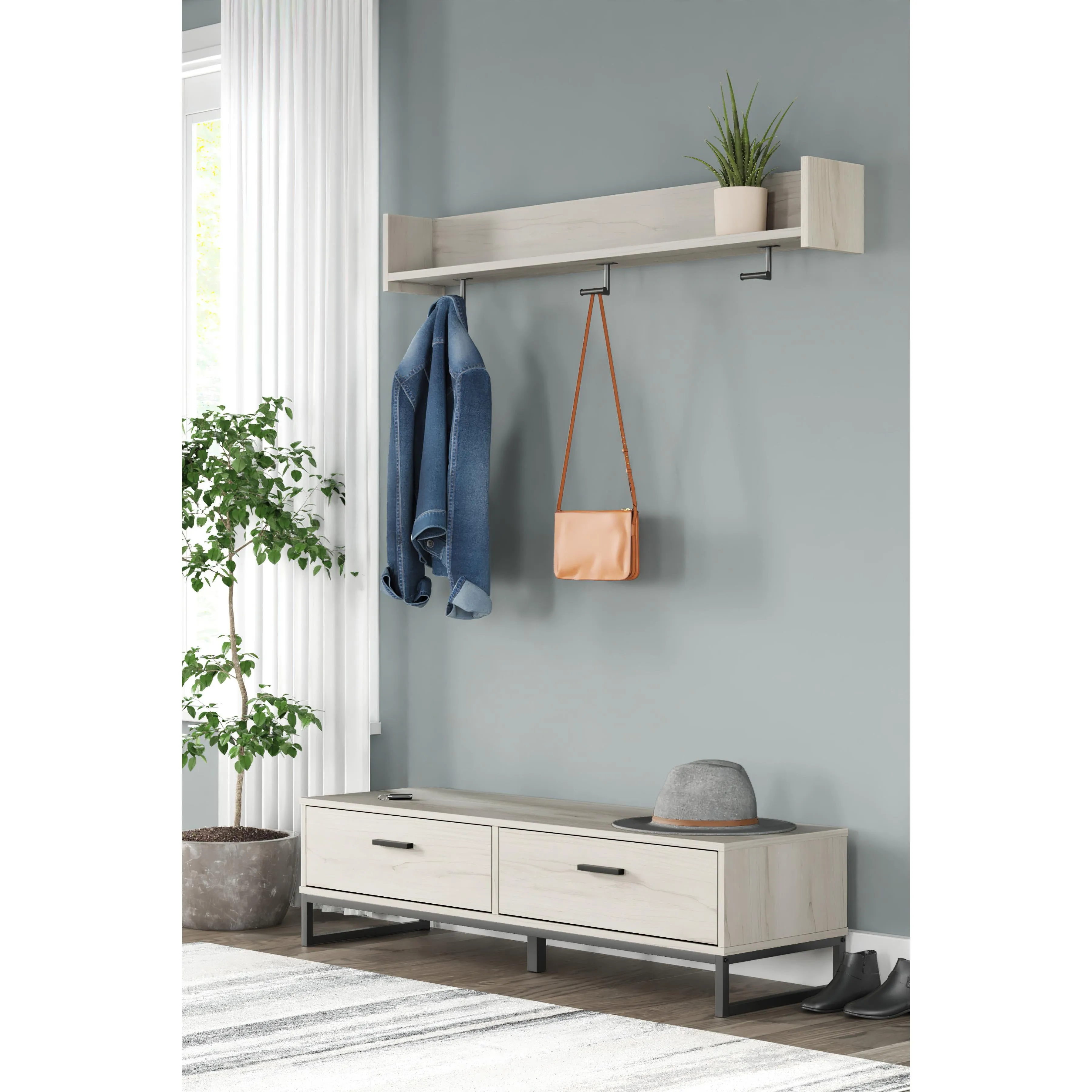 Signature Design by Ashley Socalle EA1864E1 Bench with Coat Rack