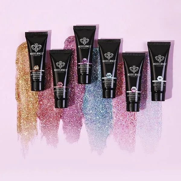 Splash Of Glitters - 6 Colors Poly Nail Gel Kit