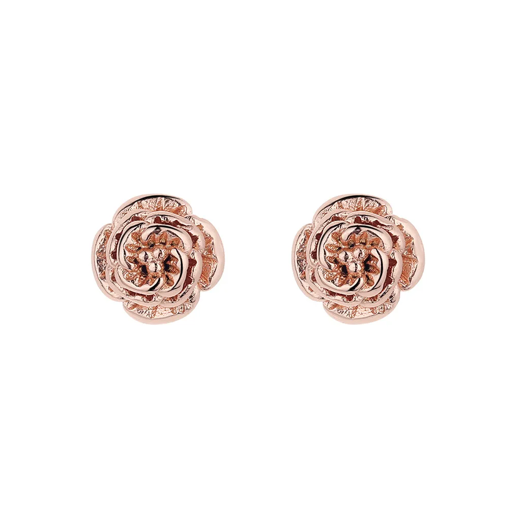 Sterling Silver Rose Stud Earrings
