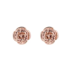 Sterling Silver Rose Stud Earrings