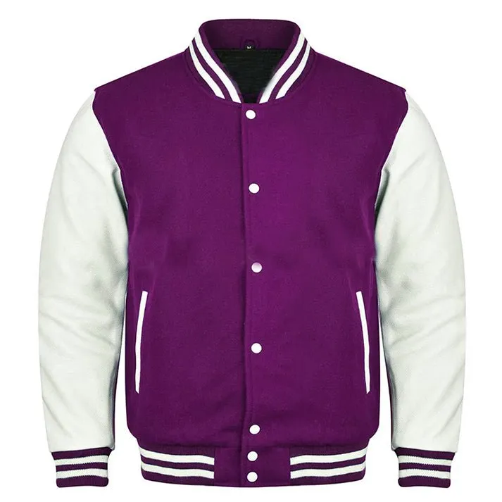 Varsity Jacket - Purple White
