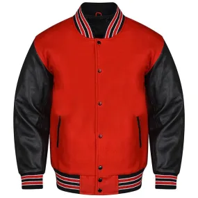 Varsity Jacket - Red Black/Multi Trim