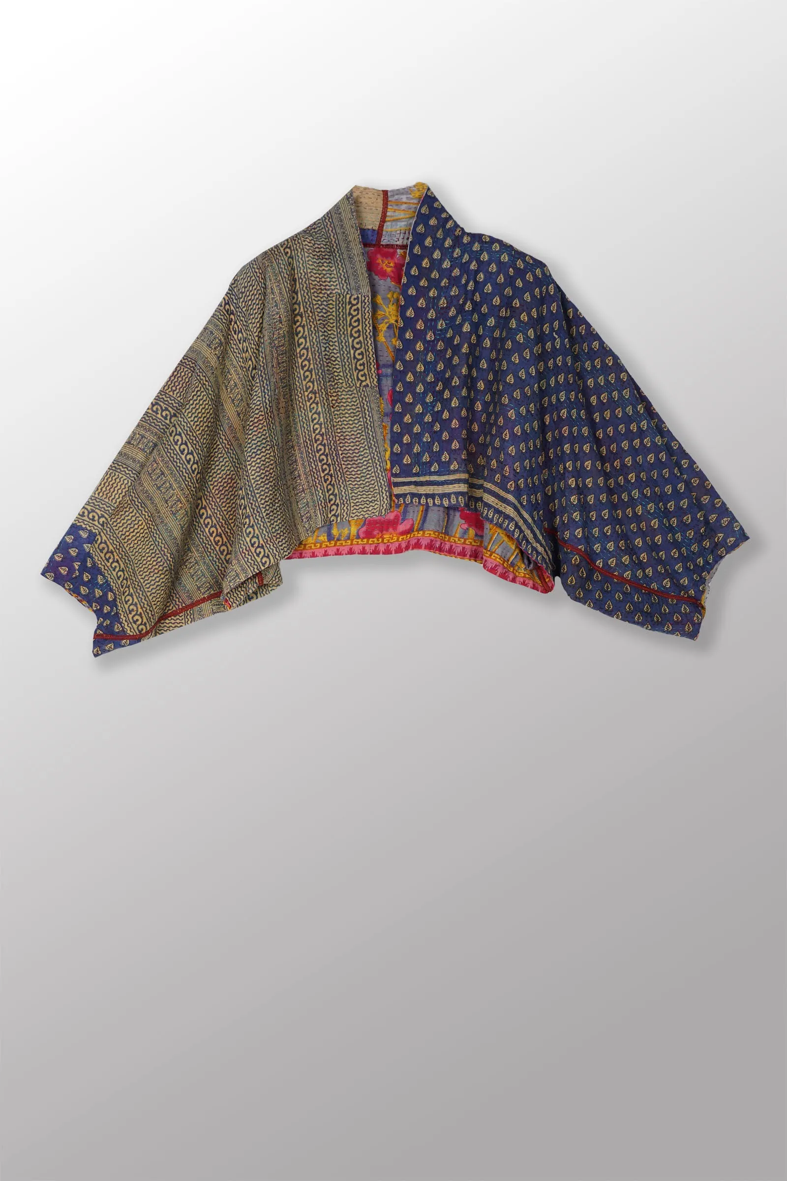 VINTAGE COTTON KANTHA PUFF SLV. SHRUG - cv2062-0011a -