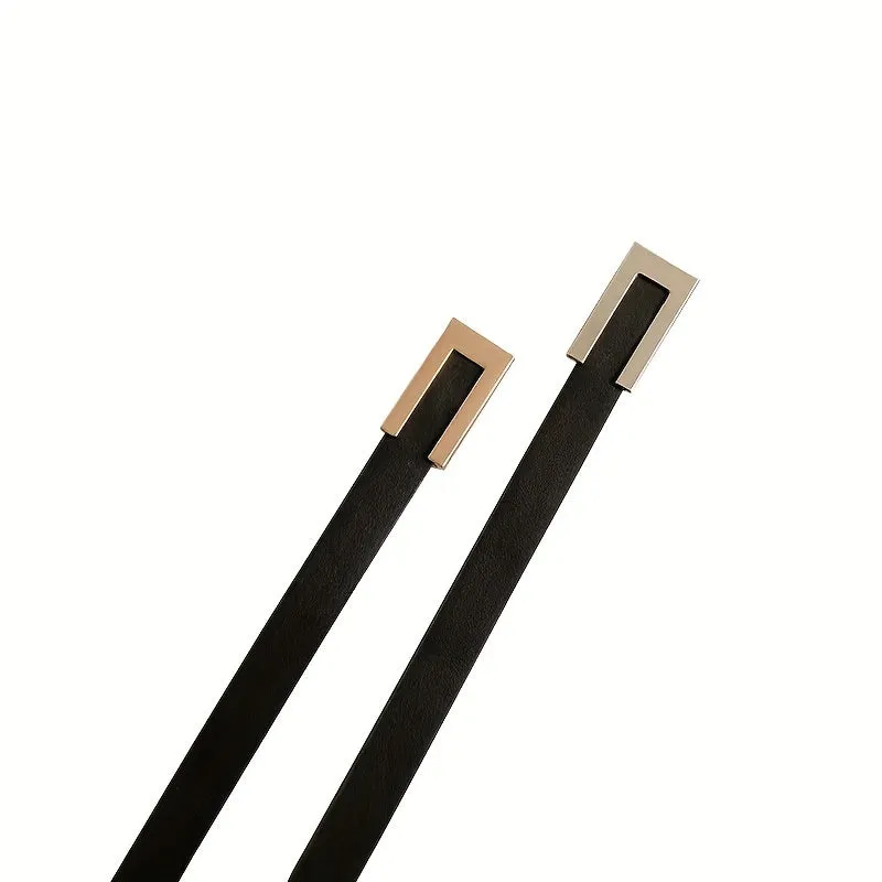 Vintage Geometric Buckle Thin Belt for Trendy Women