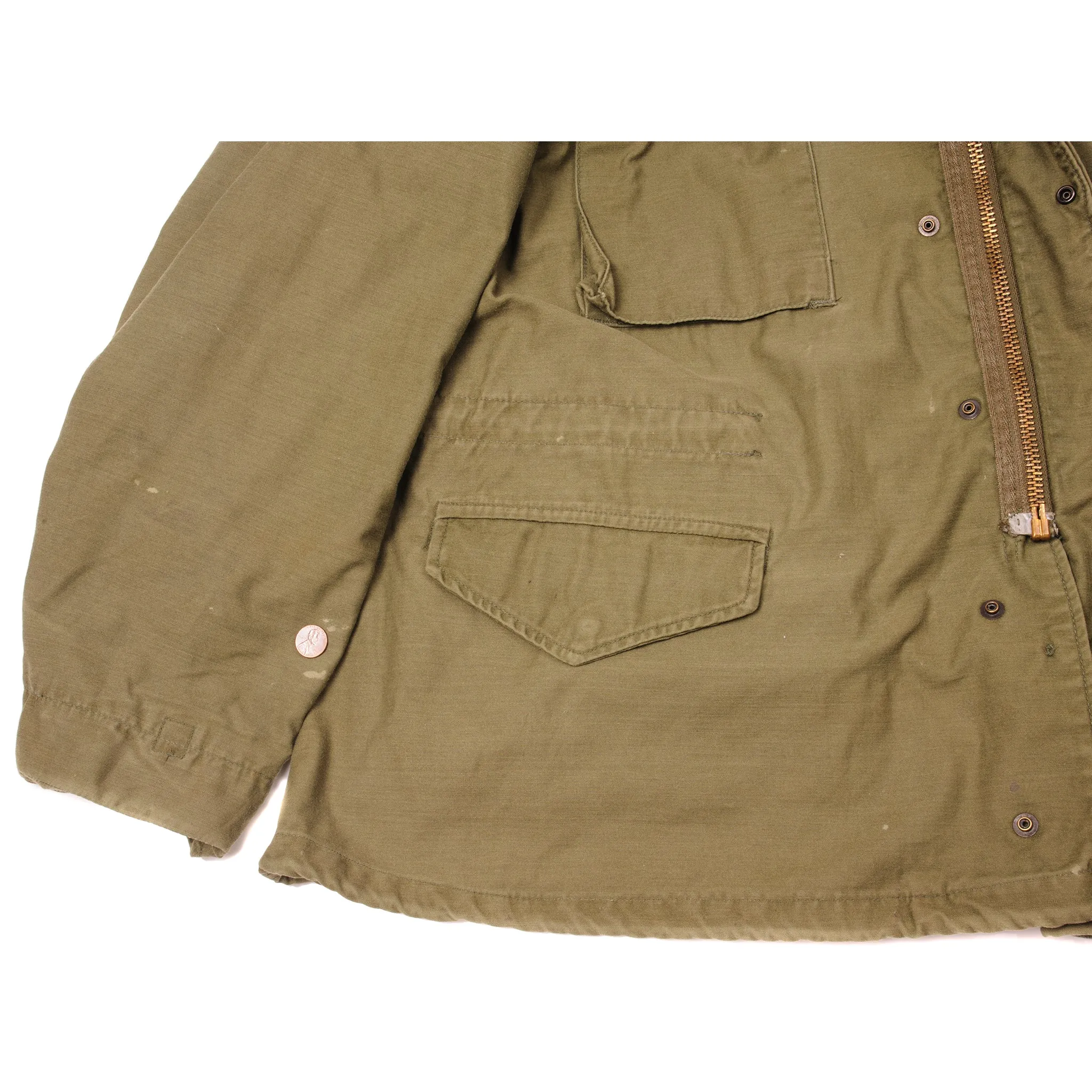 VINTAGE US ARMY M-1965 M65 FIELD JACKET 1985 SIZE MEDIUM REGULAR WITH LINER