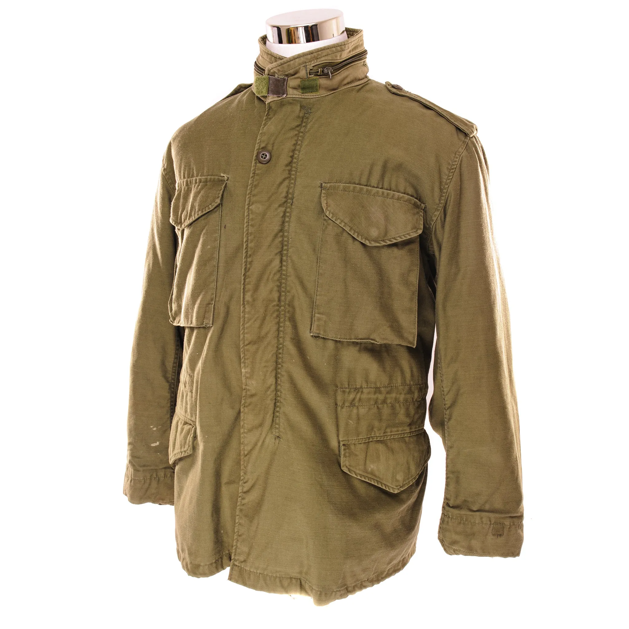 VINTAGE US ARMY M-1965 M65 FIELD JACKET 1985 SIZE MEDIUM REGULAR WITH LINER