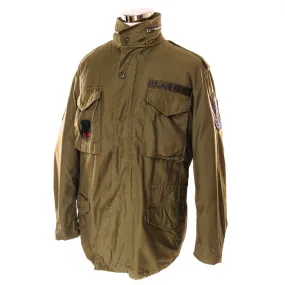 VINTAGE USAF M-1965 M65 FIELD JACKET 1970 VIETNAM WAR SIZE LARGE LONG PATCHED