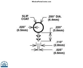 WG100 Kerf-in Weather Strip Compression Seal Hollow .250 DIA Bulb