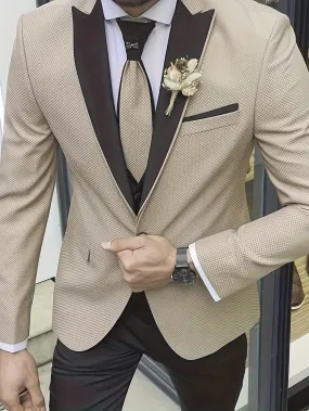 Wiaofellas  -  Men's Trendy Single Breasted Suit Blazer Jacket, Fashion Tailored Fit Suit Coat with Notch Lapels for Business and Wedding Party
